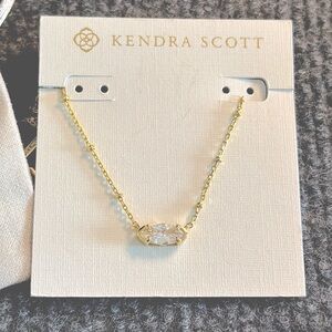 Kendra Scott Genevieve Gold Satellite Short Pendant Necklace – White Crystal